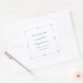 Sea You Soon Baby Hand Drawn Seashells Baby Shower スクエアシール (封筒)