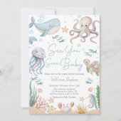 Sea You Soon Baby Ocean Animal Baby Shower 招待状 (正面)