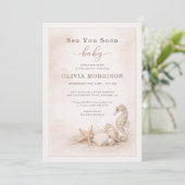 Sea You Soon Baby Ocean Photo Baby Shower 招待状 (スタンド正面)