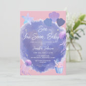 Sea You Soon Baby Ocean Themed Baby Shower 招待状 (スタンド正面)