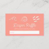 Sea You Soon Baby Pink Diaper Raffle Ticket エンクロージャーカード (正面)