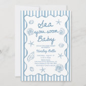 Sea You Soon Baby Seashell Coastal Baby Shower 招待状 (正面)
