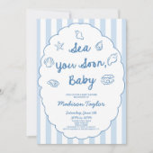 Sea You Soon, Baby Seashell Coastal Baby Shower 招待状 (正面)