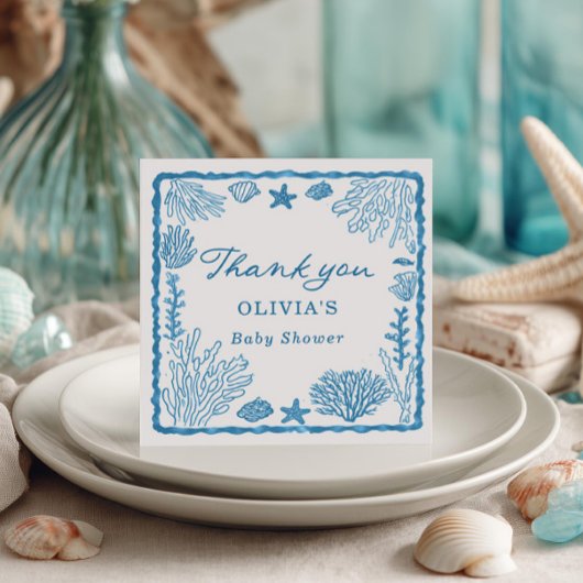 Sea You Soon Baby Shower サンキューカード