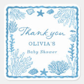 Sea You Soon Baby Shower スクエアシール (正面)