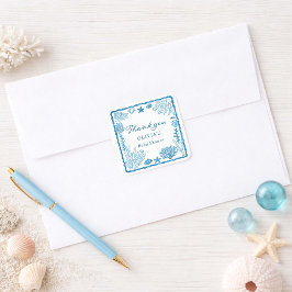 Sea You Soon Baby Shower  スクエアシール