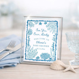 Sea You Soon Baby Shower  ポスター