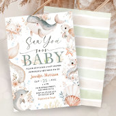 Sea You Soon Baby Shower Boho Ocean Girl  招待状