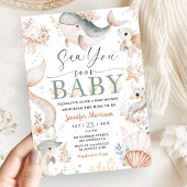 Sea You Soon Baby Shower Boho Ocean Girl  招待状