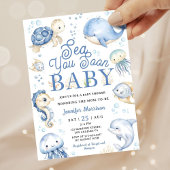 Sea You Soon Baby Shower Boy Blue Ocean   招待状