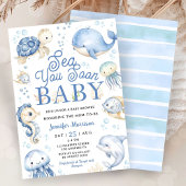 Sea You Soon Baby Shower Boy Blue Ocean   招待状