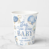 Sea You Soon Baby Shower Boy Blue Ocean 紙コップ (裏面)