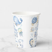 Sea You Soon Baby Shower Boy Blue Ocean 紙コップ (右)
