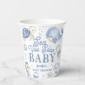 Sea You Soon Baby Shower Boy Blue Ocean 紙コップ (正面)