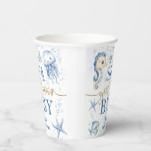 Sea You Soon Baby Shower Boy Blue Ocean 紙コップ (右)