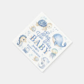 Sea You Soon Baby Shower Boy Blue Ocean Paper スタンダードカクテルナプキン (角)