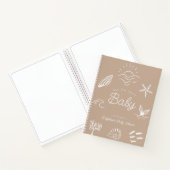 Sea You Soon Baby Shower Brown Guest Book ノートブック (内部)