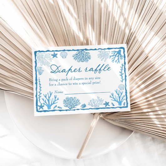Sea You Soon Baby Shower Diaper Raffle エンクロージャーカード
