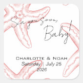 Sea You Soon Baby Shower Favor スクエアシール (正面)