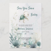 Sea You Soon Baby Shower Gender Neutral Invitation 招待状 (正面)