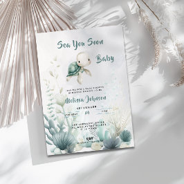 Sea You Soon Baby Shower Gender Neutral Invitation 招待状