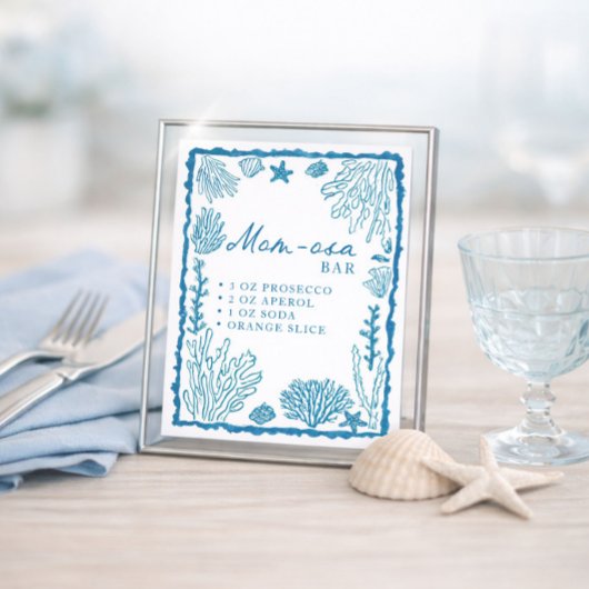 Sea You Soon Baby Shower Mom-osa Bar ポスター