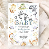 Sea You Soon Baby Shower Ocean Gender Neutral 招待状