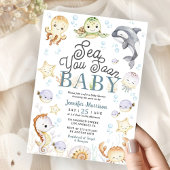 Sea You Soon Baby Shower Ocean Gender Neutral 招待状