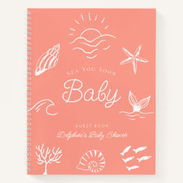 Sea You Soon Baby Shower Pink Guest Book ノートブック