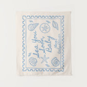 Sea You Soon Baby Shower Welcome Sign Custom Ocean タペストリー (正面)