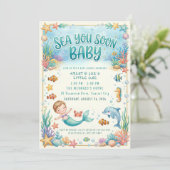Sea you soon Baby Under the Sea Baby Shower 招待状 (スタンド正面)