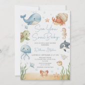 Sea You Soon Baby Under the Sea Baby Shower 招待状 (正面)