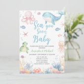 Sea You Soon Baby Under the Sea Baby Shower 招待状 (スタンド正面)