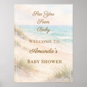 Sea You Soon Beach Baby Shower Welcome ポスター (正面)