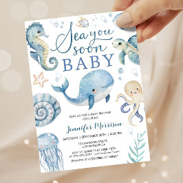 Sea You Soon Boy Baby Shower Invitation  招待状
