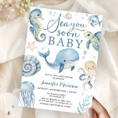 Sea You Soon Boy Baby Shower Invitation  招待状