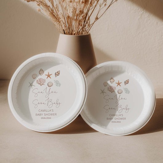 Sea You Soon Coastal Baby Shower  ペーパープレート