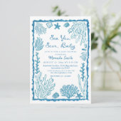 Sea You Soon Coastal Baby Shower 招待状 (スタンド正面)