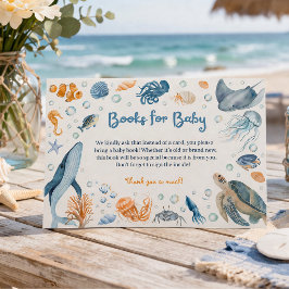Sea You Soon Coastal Baby Shower Book Request エンクロージャーカード