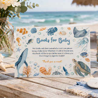 Sea You Soon Coastal Baby Shower Book Request エンクロージャーカード