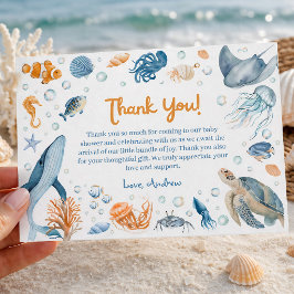Sea You Soon Coastal Baby Shower Thank You Card エンクロージャーカード