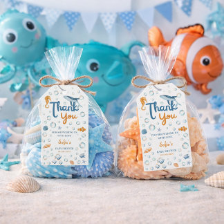 Sea You Soon Coastal Baby Shower Thank You Gift ギフトタグ