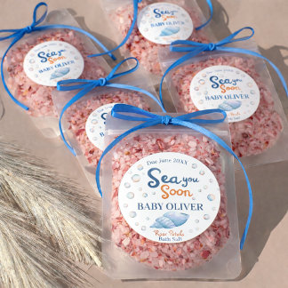Sea You Soon Coastal Bath Salt Gift Round Sticker ラウンドシール