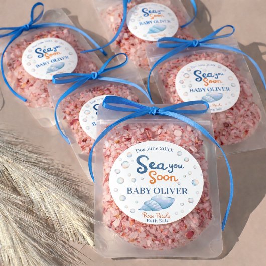 Sea You Soon Coastal Bath Salt Gift Round Sticker ラウンドシール