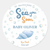 Sea You Soon Coastal Bath Salt Gift Round Sticker ラウンドシール (正面)