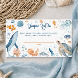 Sea You Soon Coastal Diaper Raffle Ticket エンクロージャーカード