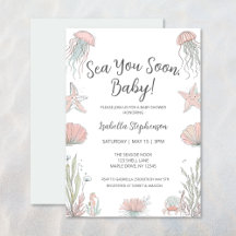 Sea You Soon Cute Coastal Hand Drawn Baby Shower
