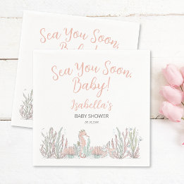 Sea You Soon Cute Hand Drawn Baby Shower スタンダードカクテルナプキン