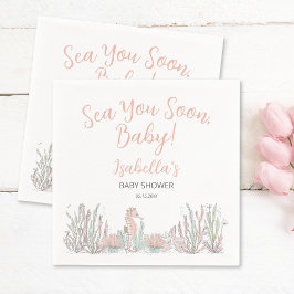 Sea You Soon Cute Hand Drawn Baby Shower スタンダードカクテルナプキン