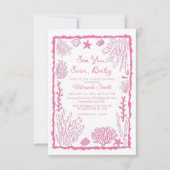 Sea You Soon Girl Coastal Baby Shower 招待状 (正面)